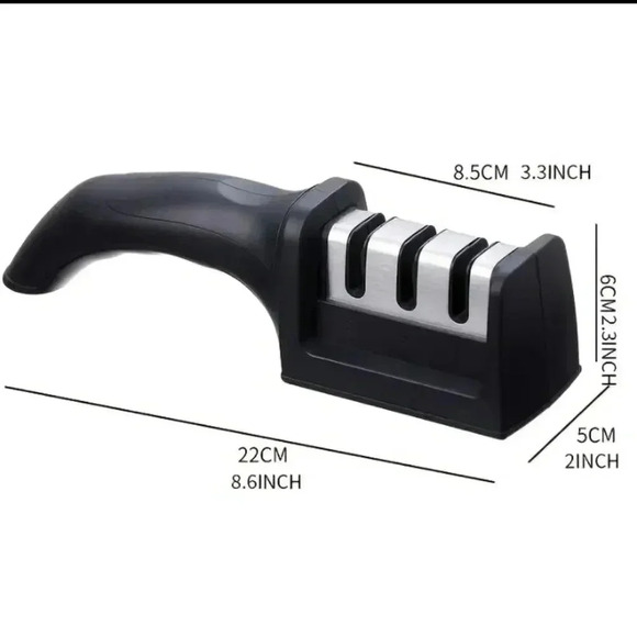 1pc Portable Knife Sharpener, Three Stage Knife Sharpener..BLACK..NWT - Picture 2 of 4
